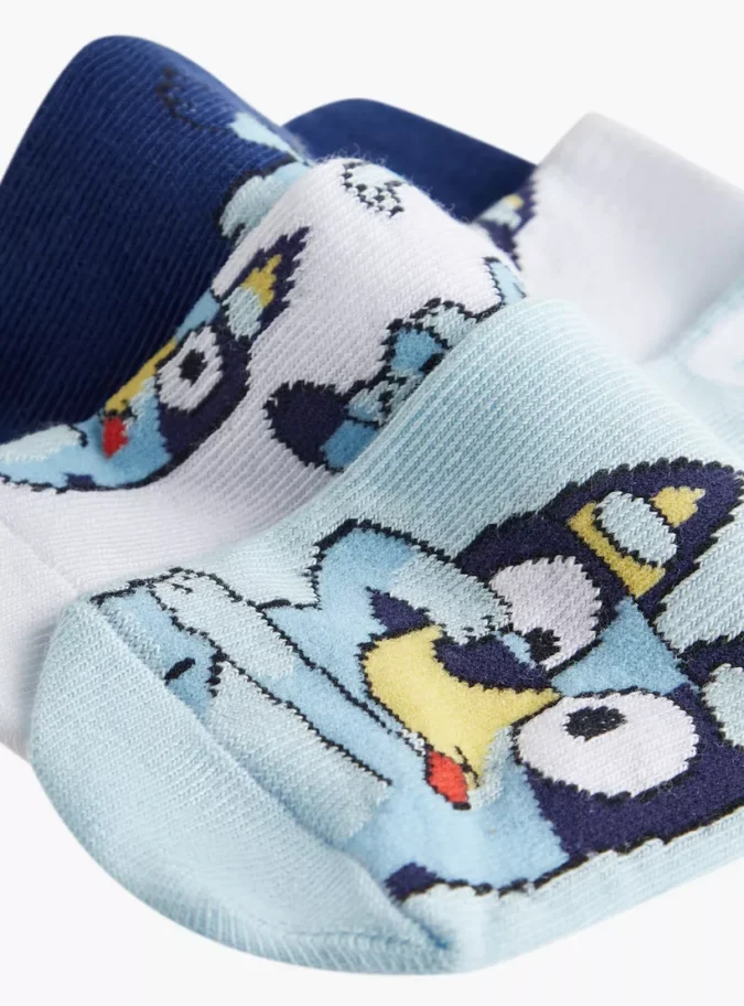 Bluey Print Ankle Length Socks - Set of 3-4