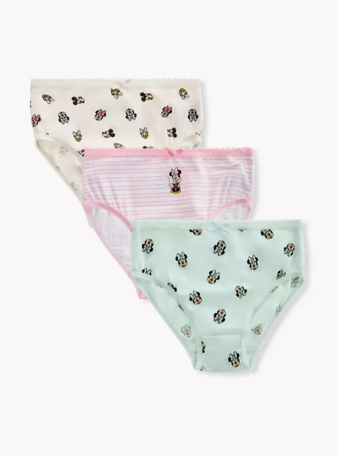 Disney Minnie Mouse Print Briefs with Elasticated Waistband - Set of 3-1