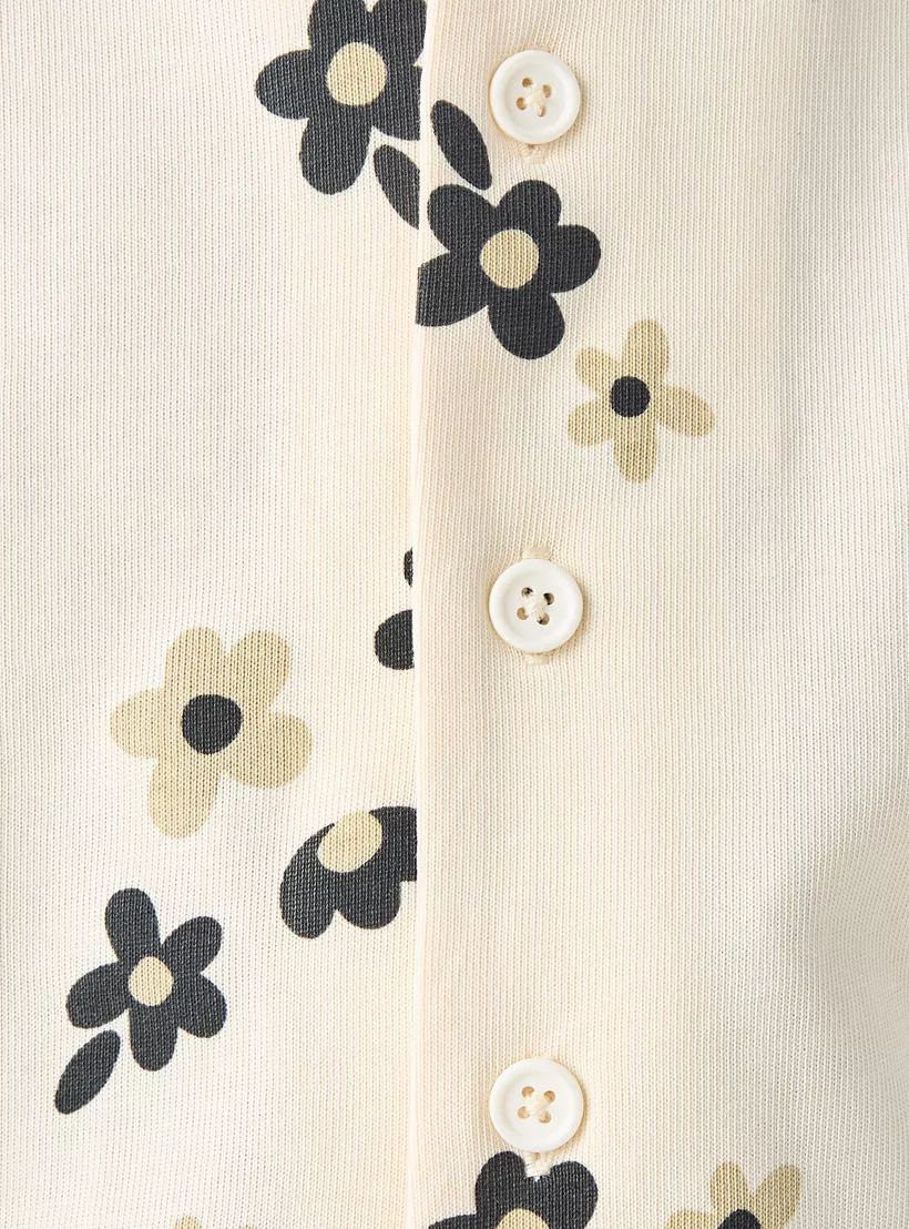 Eligo All-Over Floral Print Camp Collar Shirt with Short Sleeves-4