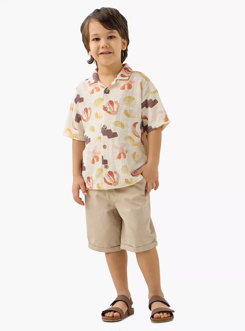 Eligo Printed Shirt with Short Sleeves-2