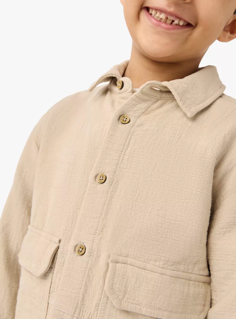 Eligo Textured Shirt with Long Sleeves-4