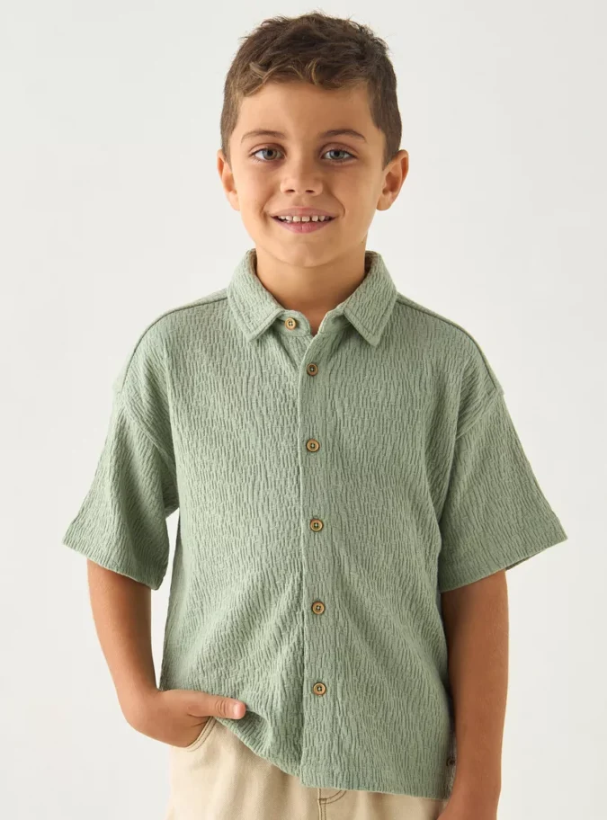 Eligo Textured Shirt with Short Sleeves-1