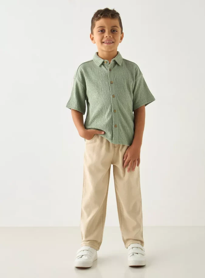 Eligo Textured Shirt with Short Sleeves-2