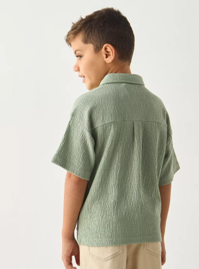 Eligo Textured Shirt with Short Sleeves-3