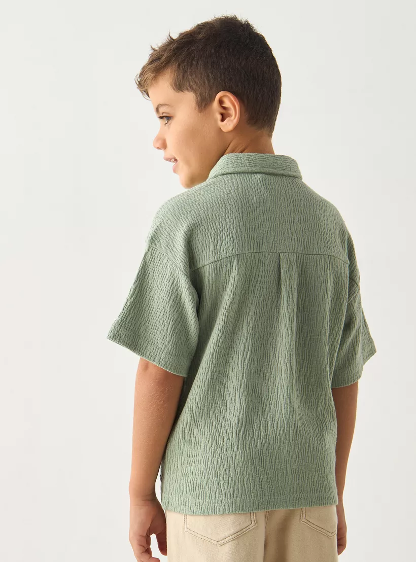 Eligo Textured Shirt with Short Sleeves-3