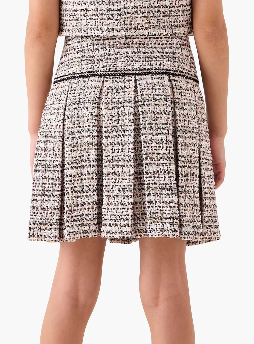 Eligo Tweed Pleated Skirt-3
