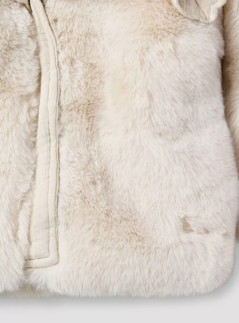 Floral Embroidered Plush Jacket with Long Sleeves-4