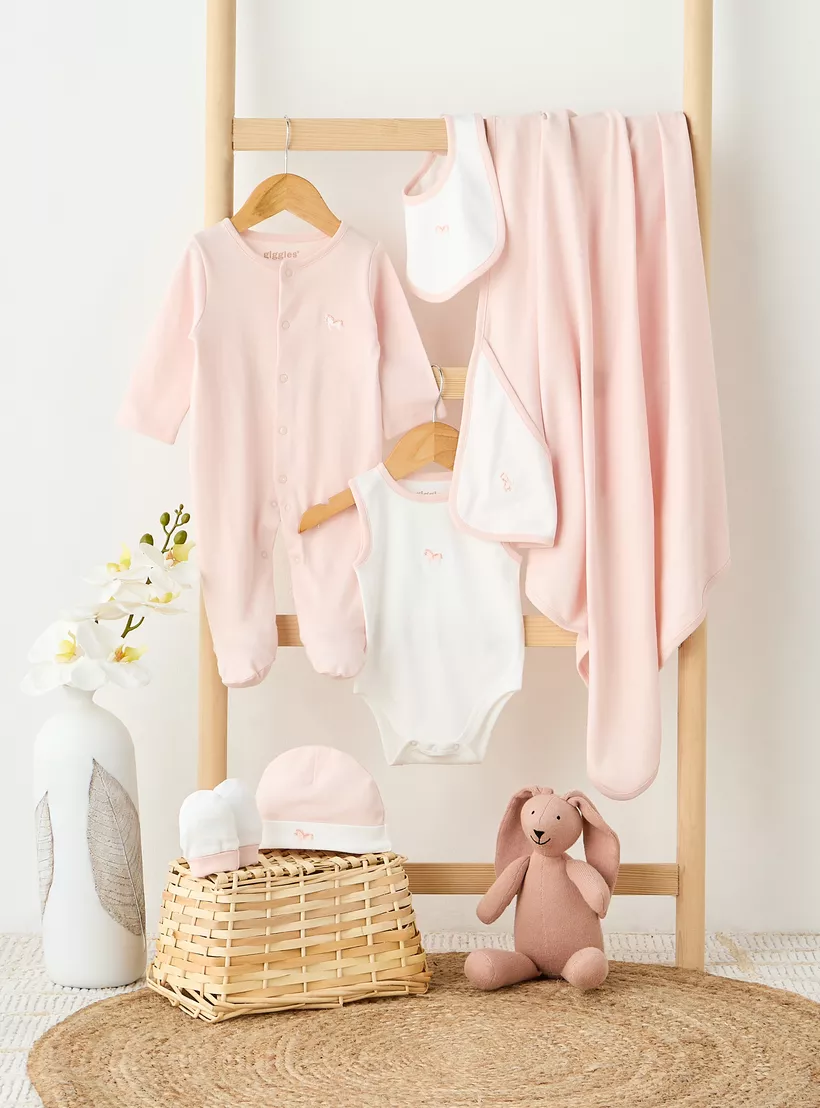 Giggles 6-Piece Rocking Horse Embroidered Clothing Gift Set-2