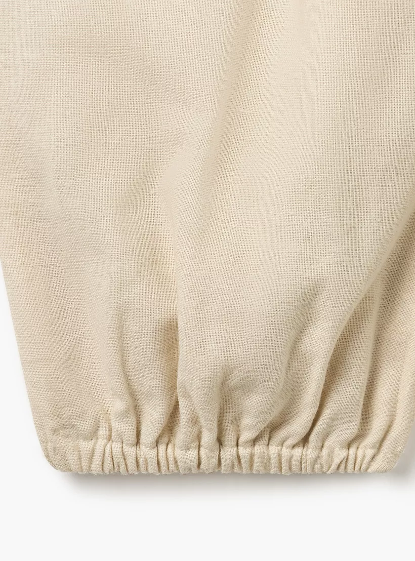 Giggles Solid Joggers with Schiffli Detail Pockets and Elasticated Waistband-4