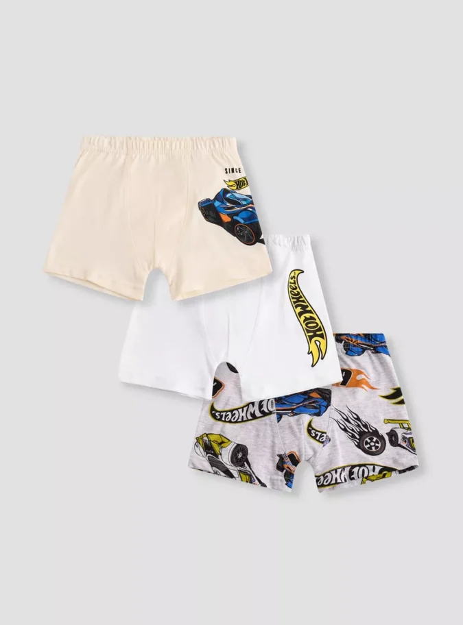 Hot Wheels Print Boxer with Elasticated Waistband - Set of 3-2