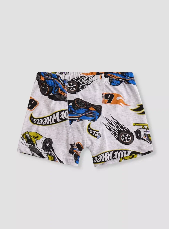 Hot Wheels Print Boxer with Elasticated Waistband - Set of 3-4