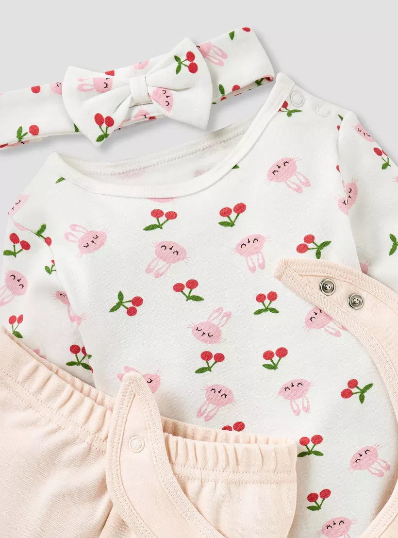 Juniors 4-Piece Bunny Print Clothing Set-3