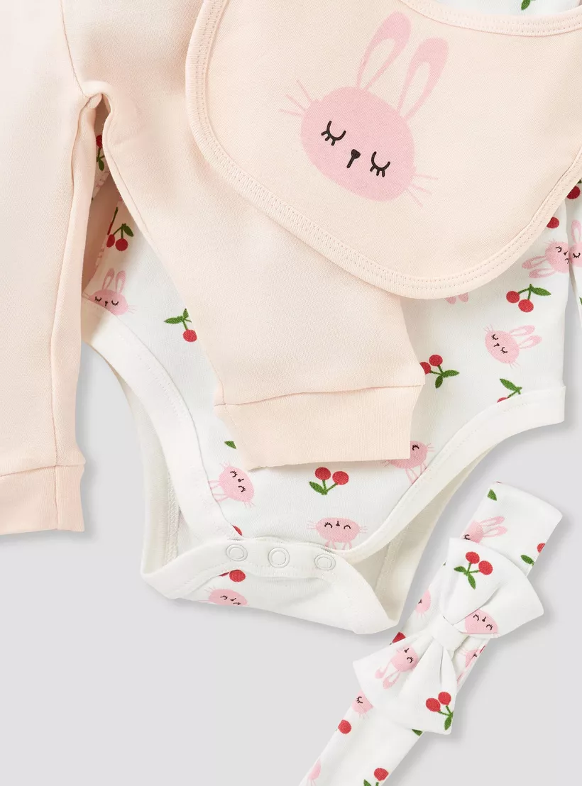 Juniors 4-Piece Bunny Print Clothing Set-4