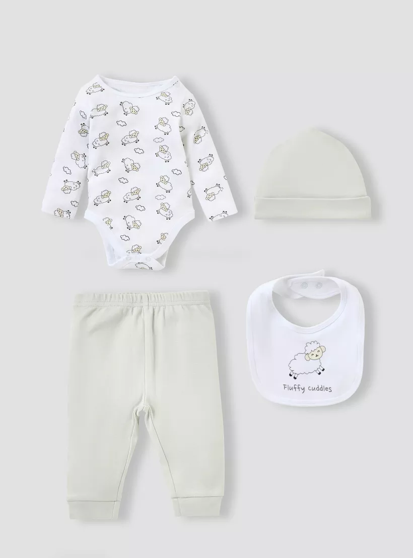 Juniors 4-Piece Sheep Print Clothing Set-2