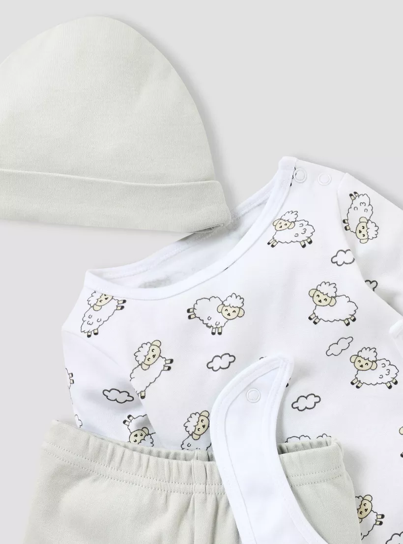 Juniors 4-Piece Sheep Print Clothing Set-3
