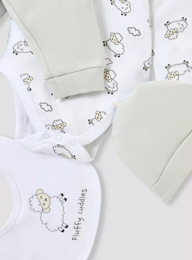 Juniors 4-Piece Sheep Print Clothing Set-4