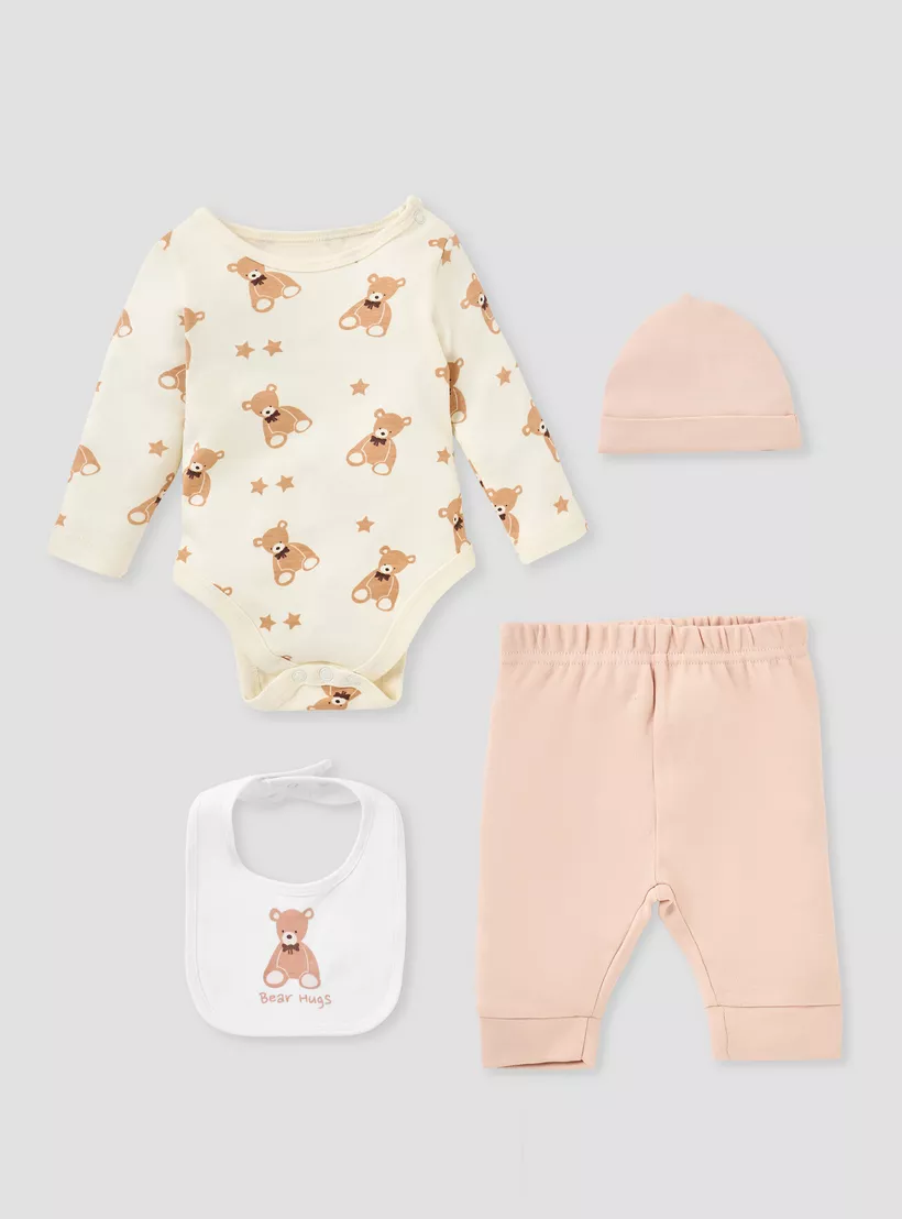 Juniors 4-Piece Teddy Bear Print Clothing Set-2