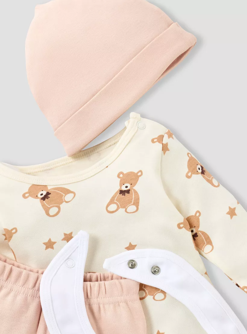Juniors 4-Piece Teddy Bear Print Clothing Set-3