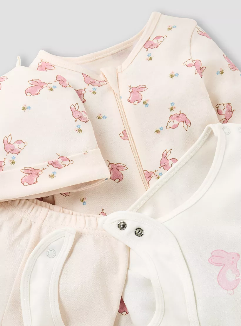 Juniors 5-Piece Bunny Print Clothing Set-3