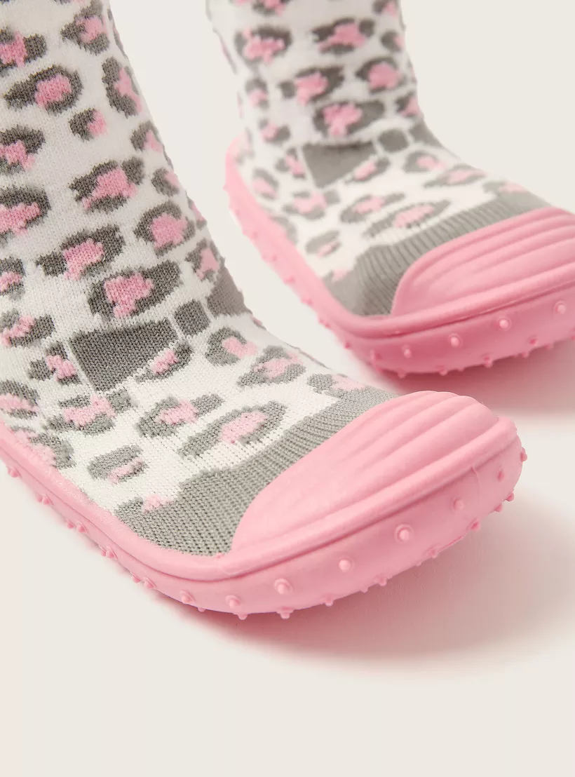Juniors All-Over Animal Print Sneaker Booties-3