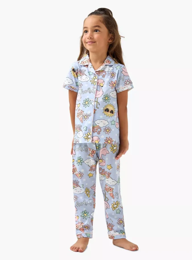 Juniors All-Over Printed Shirt and Pyjama Set-1