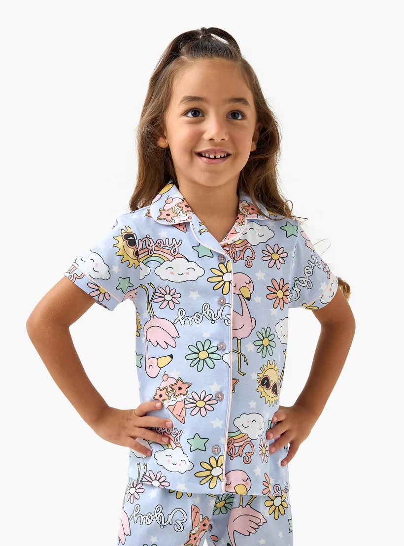 Juniors All-Over Printed Shirt and Pyjama Set-2