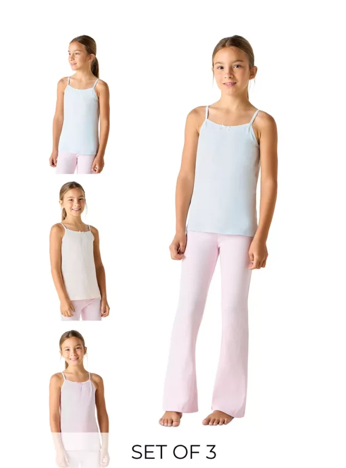 Juniors Assorted Camisole with Bow Detail - Set of 3-1
