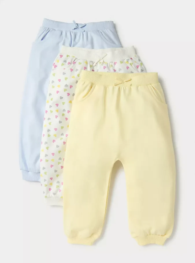 Juniors Assorted Joggers with Elasticated Waistband - Set of 3-1