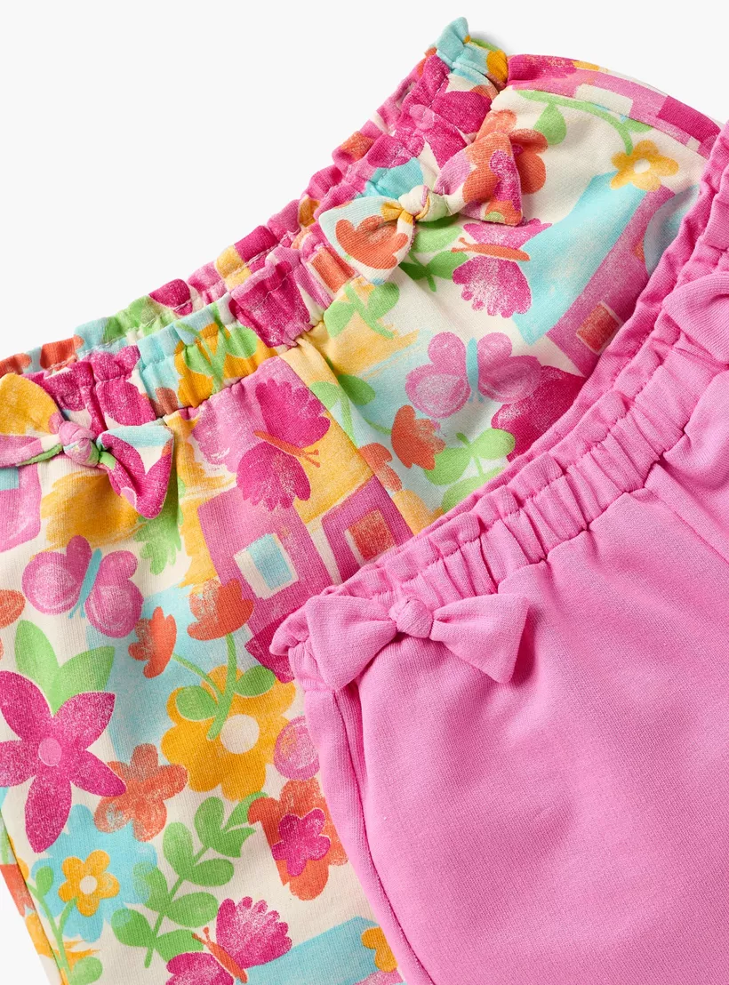 Juniors Assorted Shorts with Bow Detail and Elasticated Waist - Set of 2-4