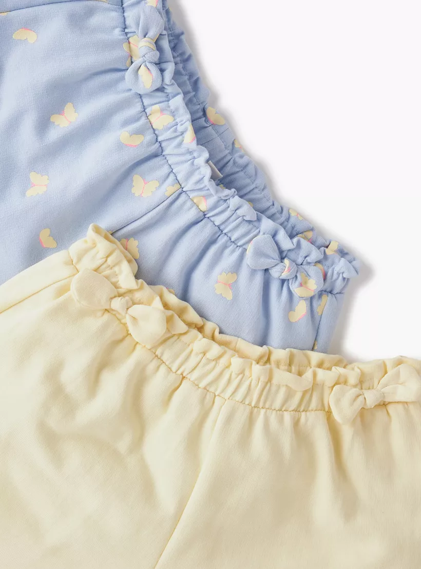 Juniors Assorted Shorts with Elasticated Waistband and Bow Detail - Set of 2-4