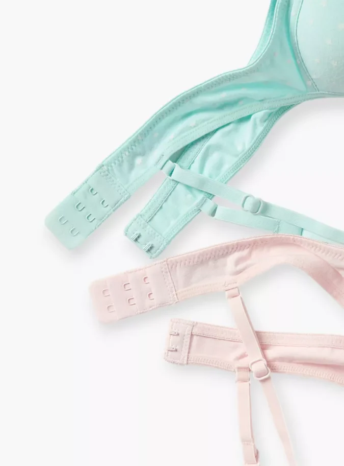 Juniors Assorted Teen Bra with Adjustable Straps and Bow Detail - Set of 2-5