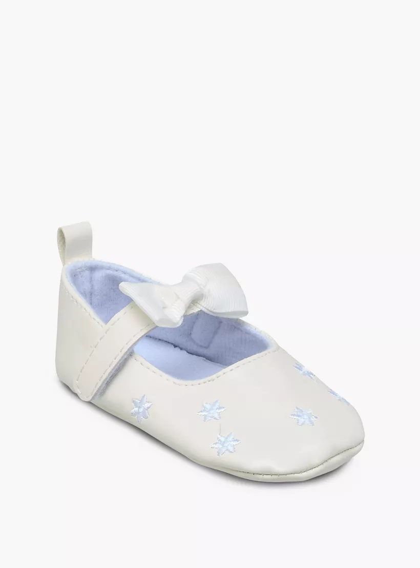 Juniors Bow Accent Booties with Hook and Loop Closure-2