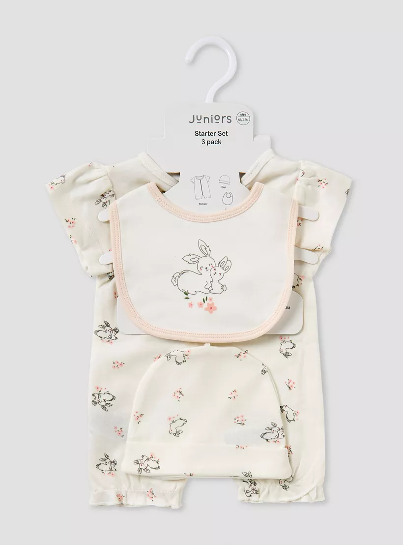 Juniors Bunny Print 3-Piece Gift Set-2