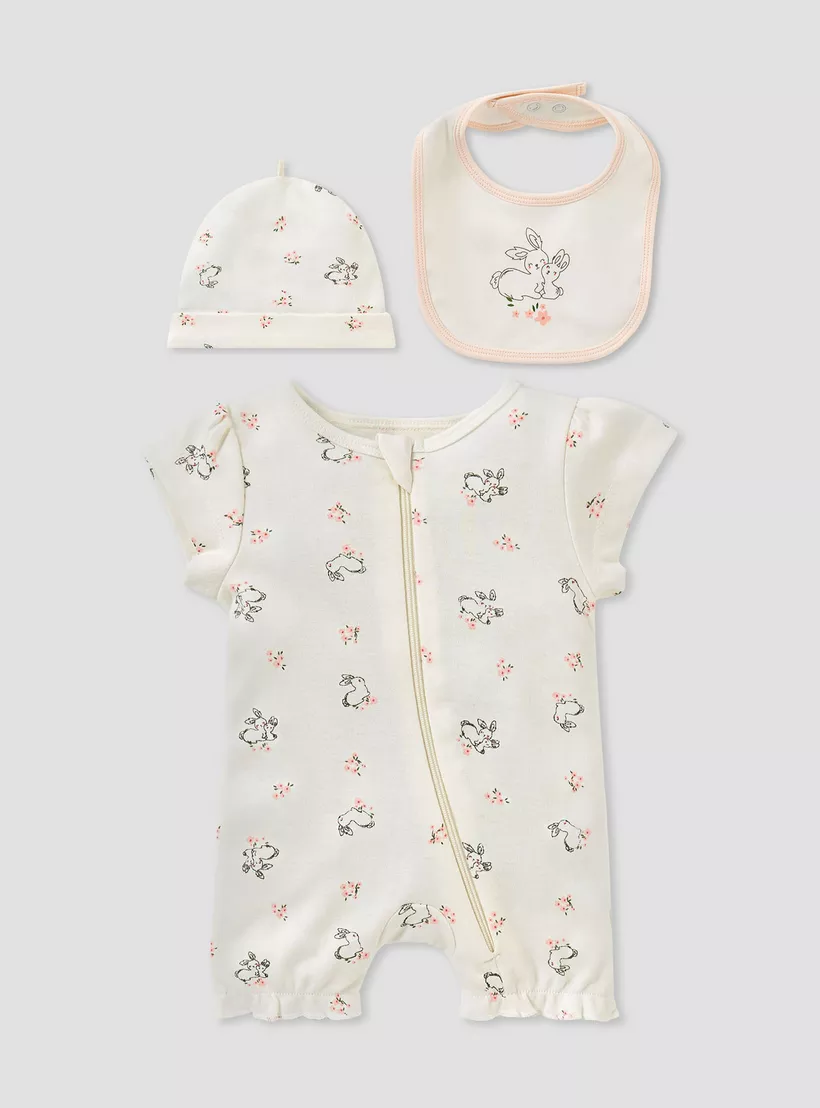 Juniors Bunny Print 3-Piece Gift Set-3