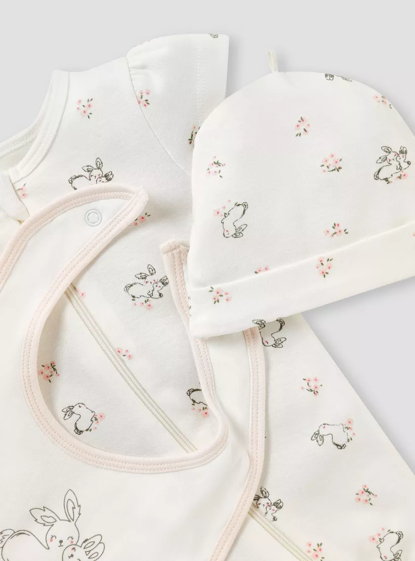 Juniors Bunny Print 3-Piece Gift Set-4