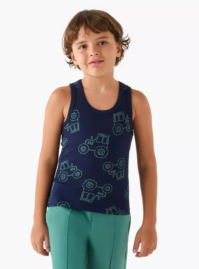 Juniors Construction Vehicle Print Vest - Set of 3-2