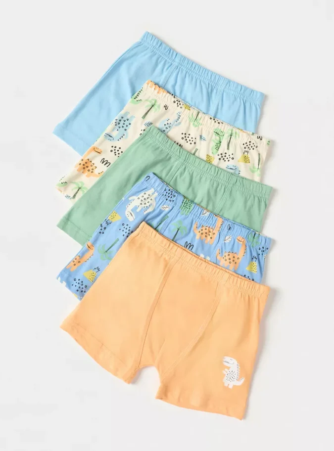 Juniors Dinosaur Print Boxers - Set of 5-2