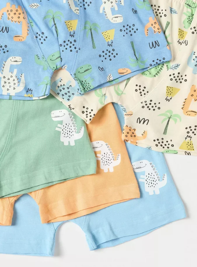 Juniors Dinosaur Print Boxers - Set of 5-4