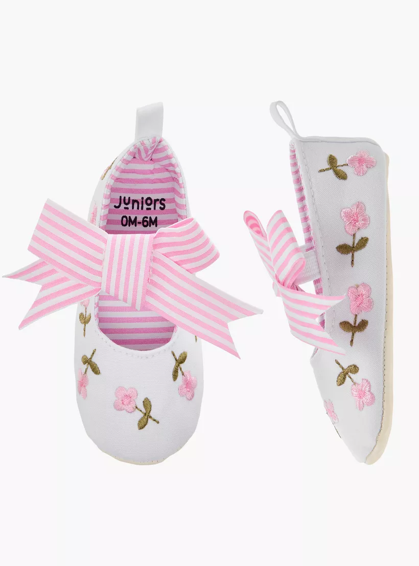Juniors Floral Embroidered Booties - Set of 2-2