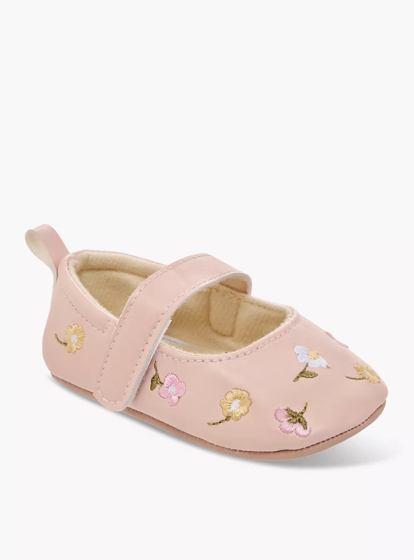 Juniors Floral Embroidered Booties - Set of 2-3