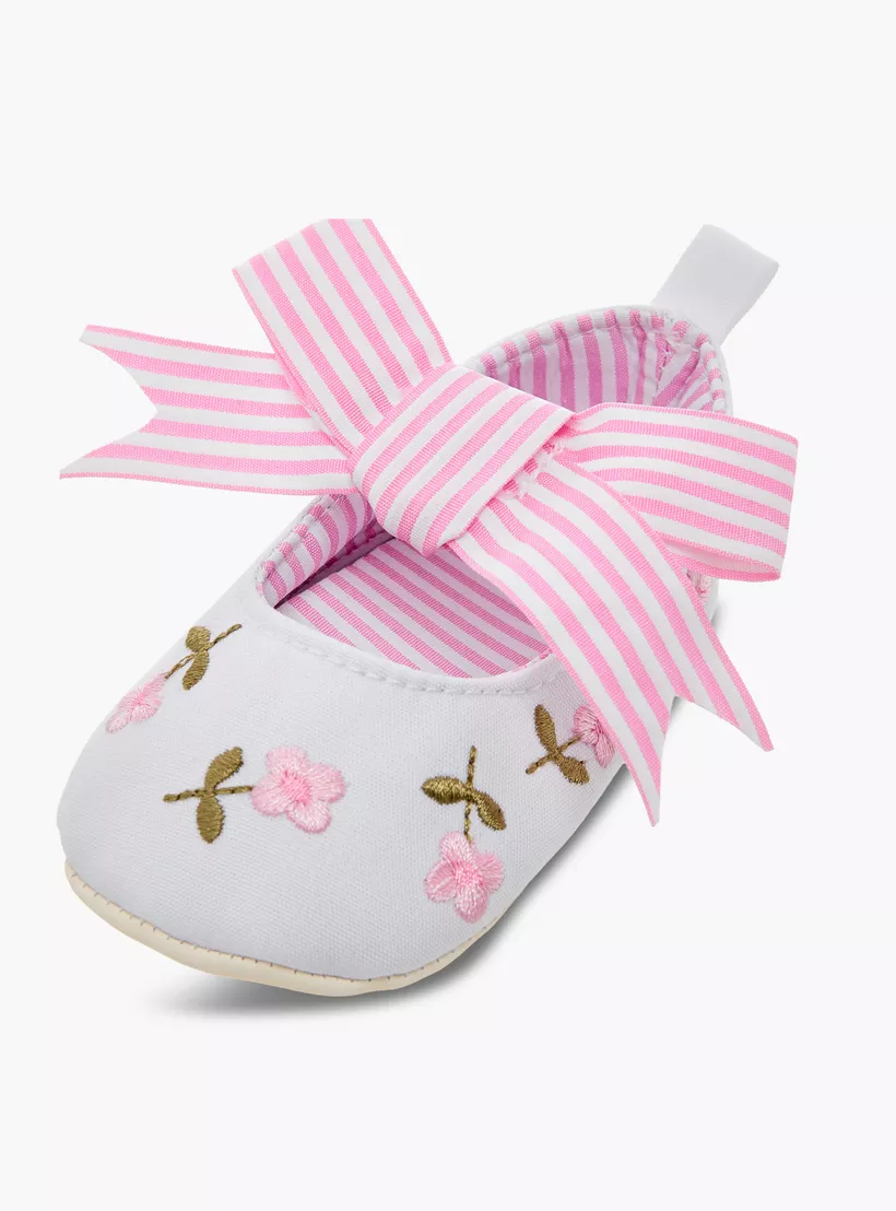 Juniors Floral Embroidered Booties - Set of 2-4