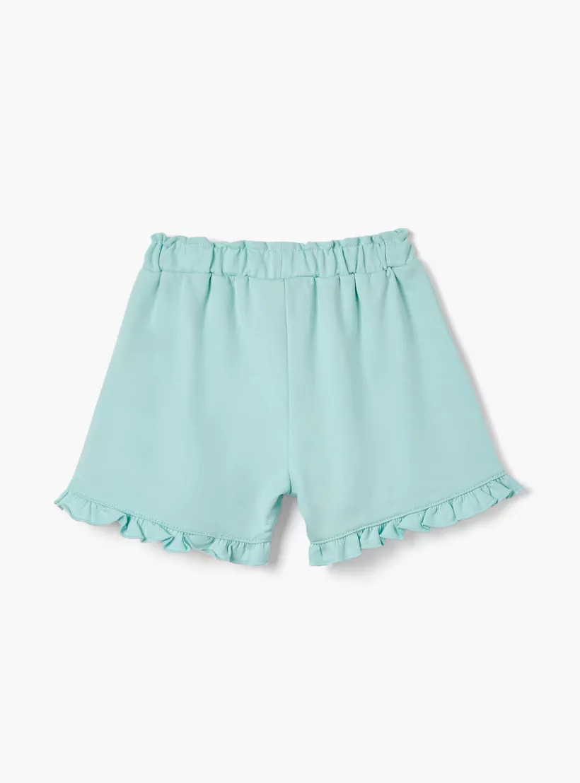 Juniors Floral Print Shorts with Ruffle Detail and Elasticated Waistband-2
