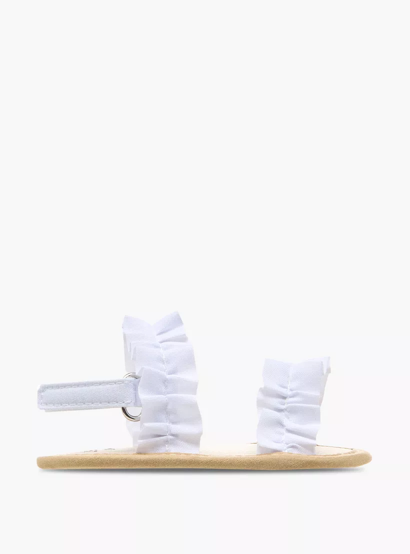 Juniors Frill Detail Booties with Hook and Loop Closure-2