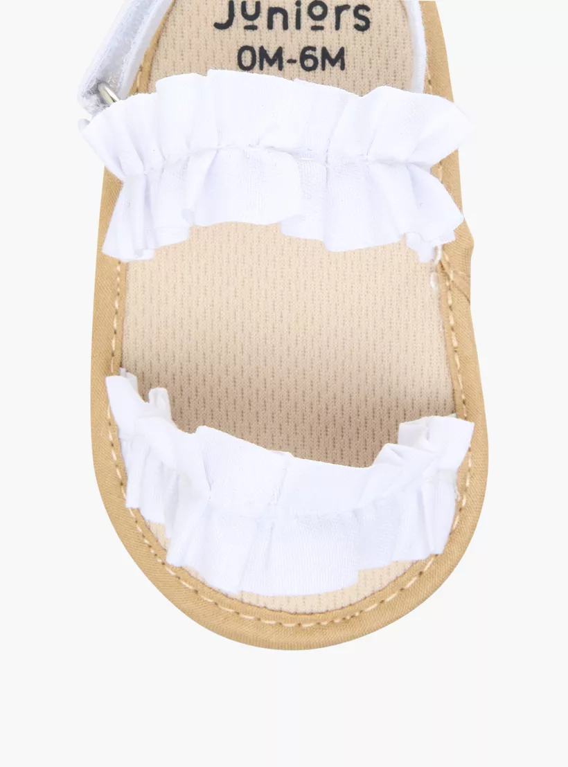 Juniors Frill Detail Booties with Hook and Loop Closure-3