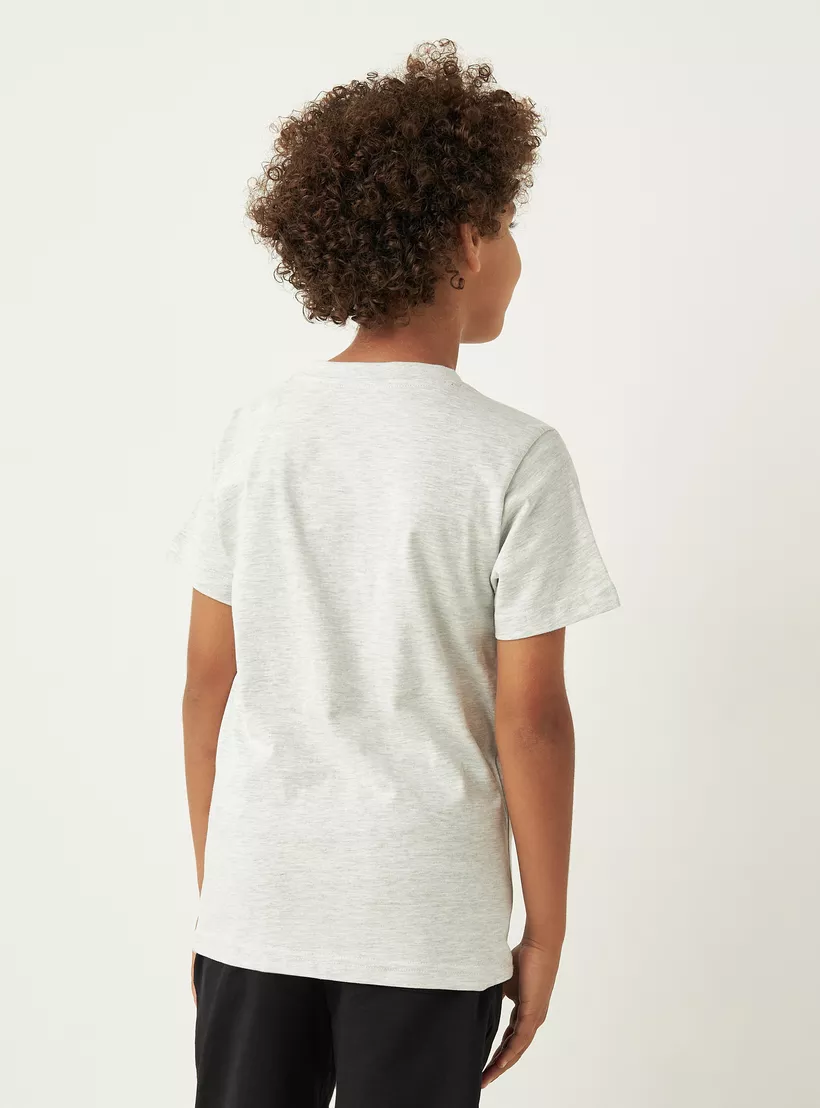 Juniors Graphic Print T-shirt with Short Sleeves and Crew Neck-3