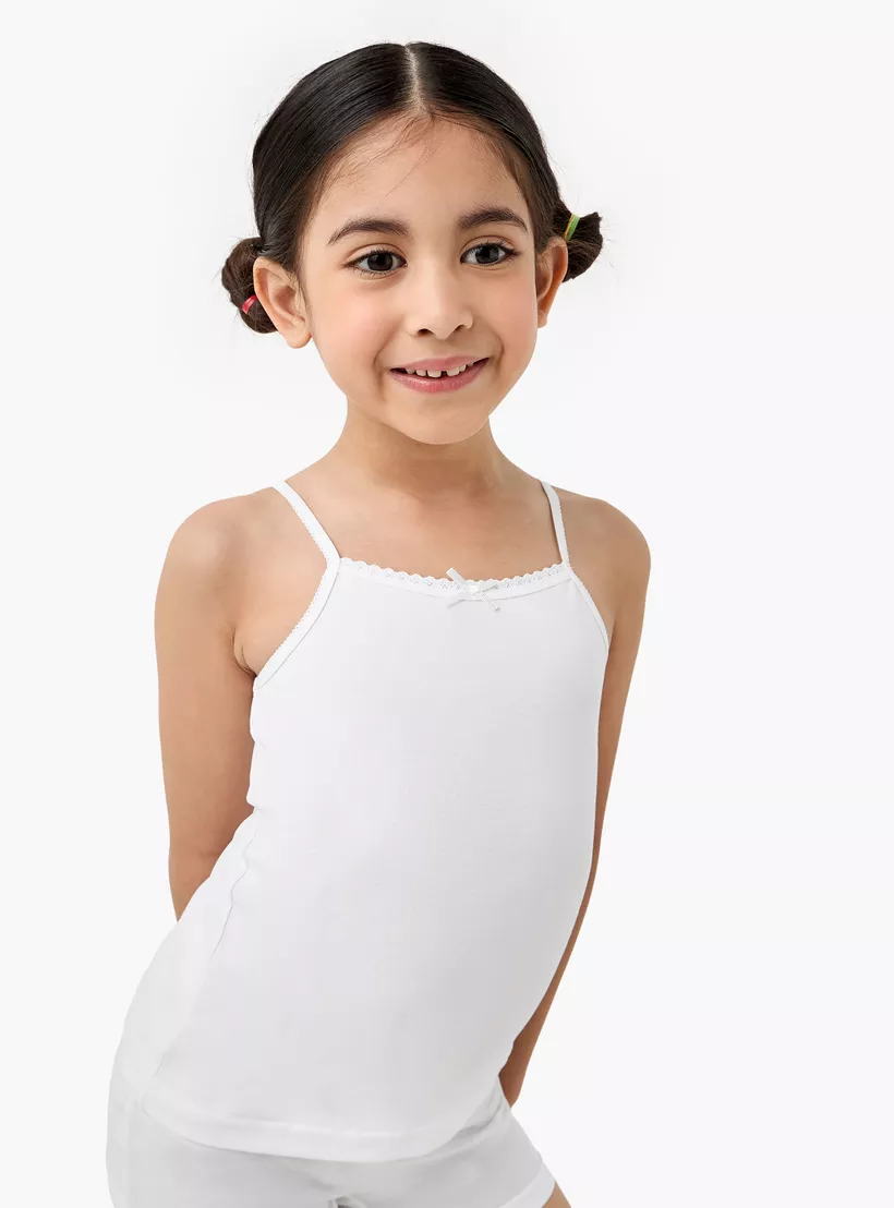 Juniors Lace Detail Camisole with Shorts-2