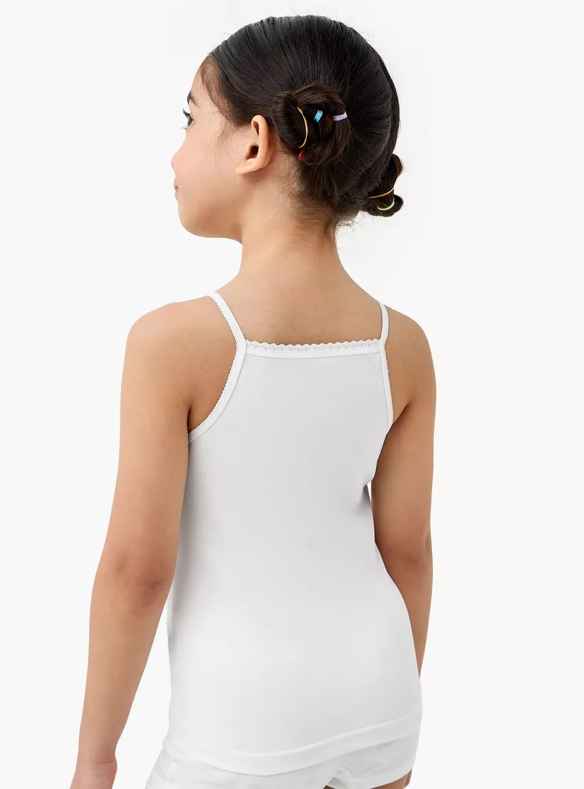 Juniors Lace Detail Camisole with Shorts-3