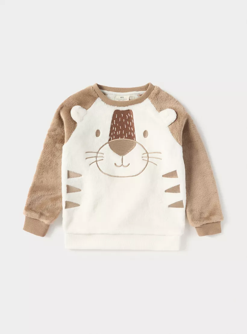 Juniors Lion Applique Sweatshirt and Pyjama Set-3