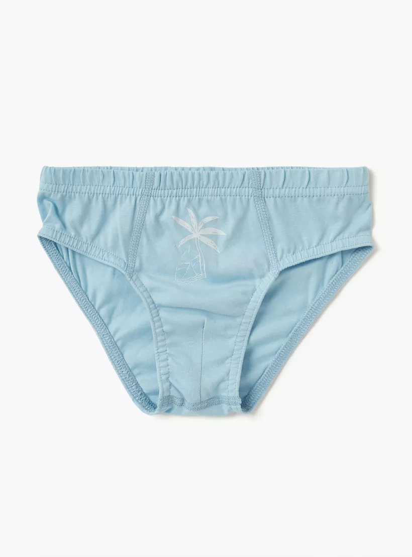 Juniors Nautical Print Briefs with Elasticated Waistband - Set of 5-2