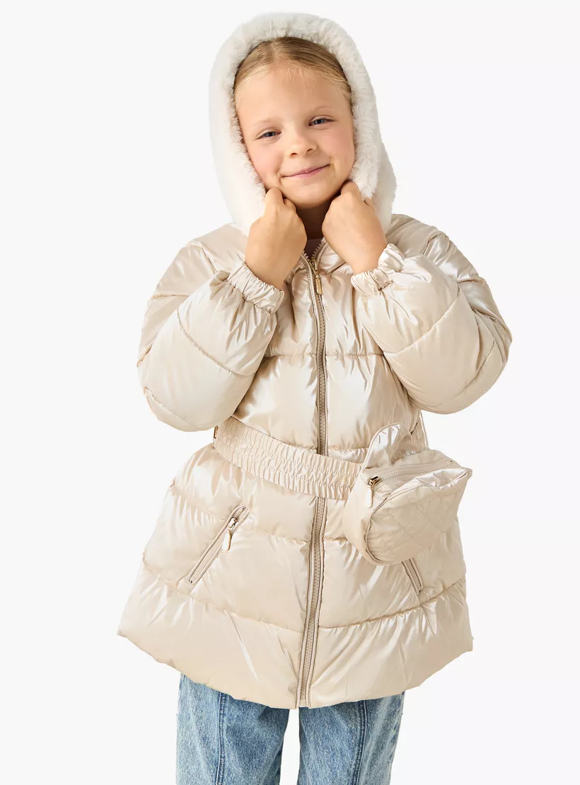 Juniors Padded Jacket with Hood-3